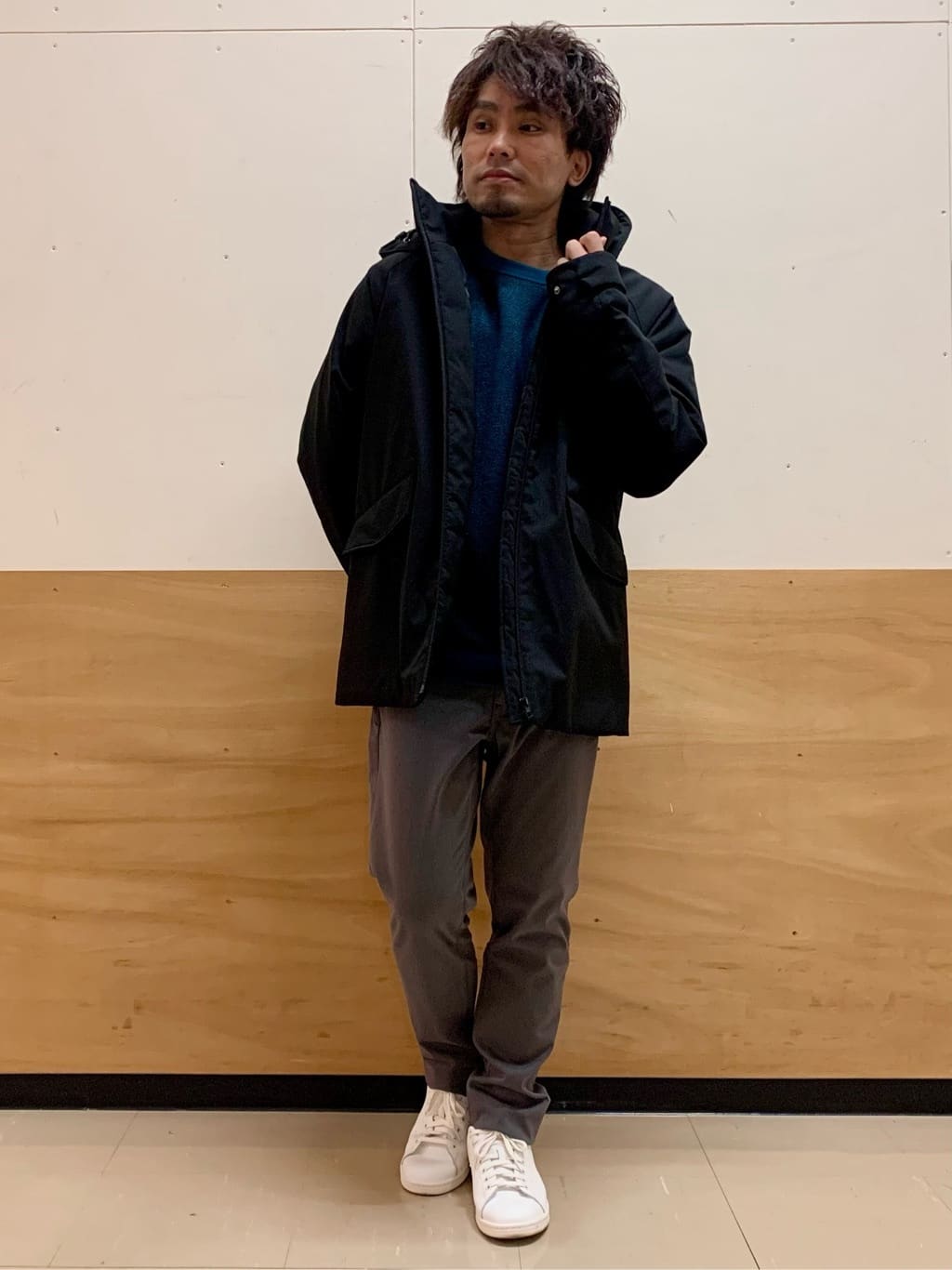 MATUさんの「THE SHOP TK｜【軽くて、暖かい】SORONA／ソロナ 中綿ブルゾン 防風/軽量/洗濯機OK/フード脱着可」を使ったコーディネート