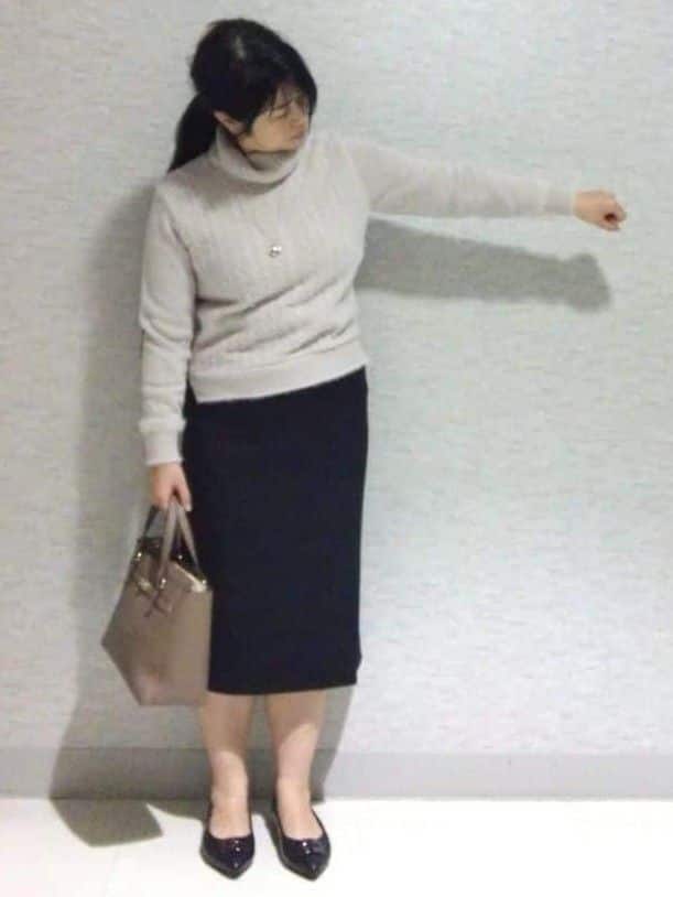 sakoさんの「Reflect｜【ほんのりラメ感◎】ふわふわフェザーヤーンハイネックニット」を使ったコーディネート