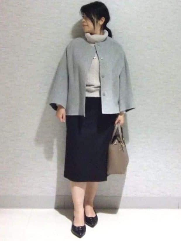 sakoさんの「Reflect｜【ほんのりラメ感◎】ふわふわフェザーヤーンハイネックニット」を使ったコーディネート