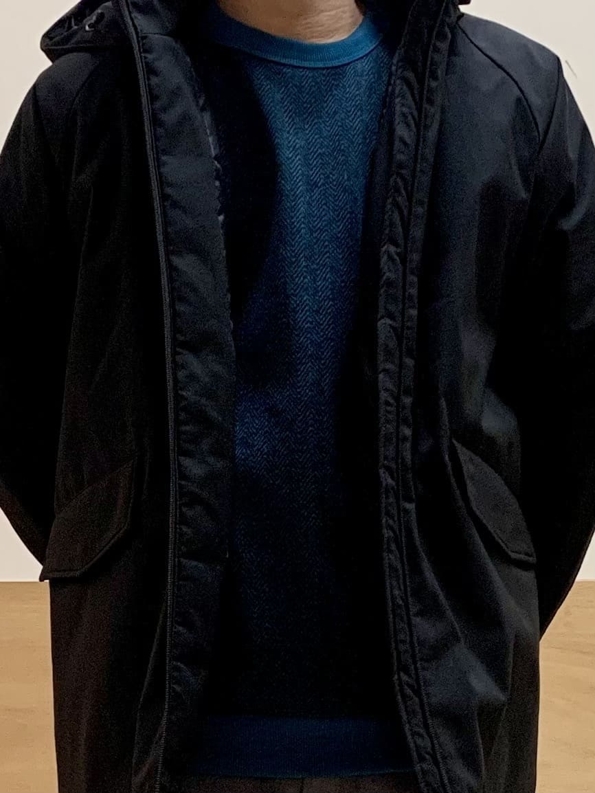 MATUさんの「THE SHOP TK｜【軽くて、暖かい】SORONA／ソロナ 中綿ブルゾン 防風/軽量/洗濯機OK/フード脱着可」を使ったコーディネート