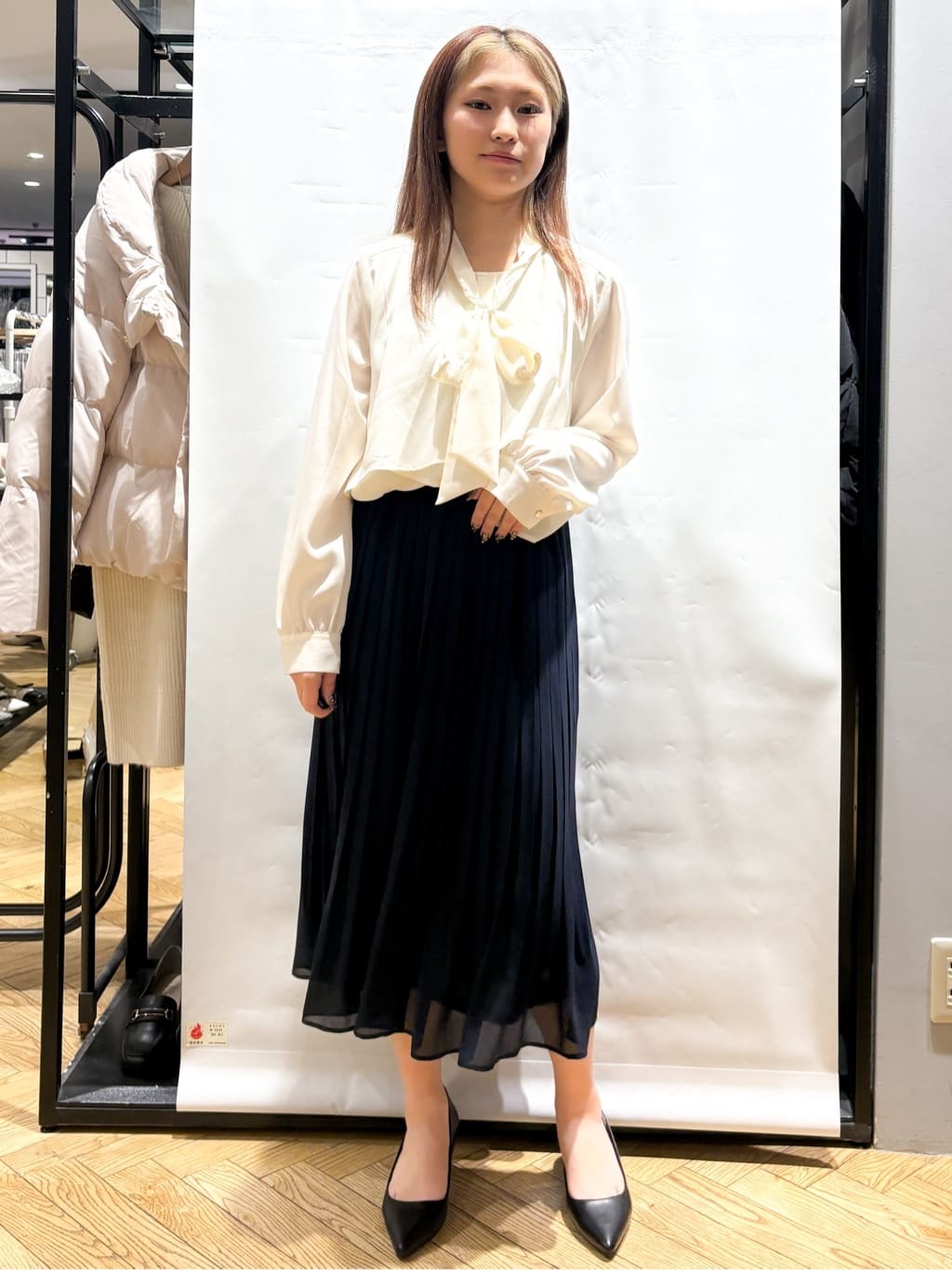 ふうかさんの「index｜アシンメトリーレイヤードボウタイブラウス【洗濯機OK／イージーアイロン／防シワ】《XS～3L》」を使ったコーディネート