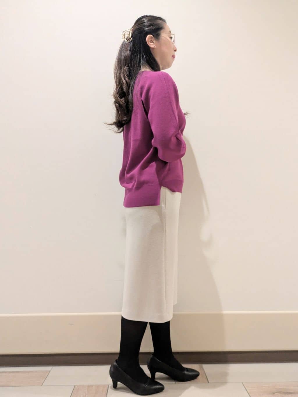 imamiさんの「Reflect｜【ゆったり着られる◎】ラグランスリーブニット」を使ったコーディネート