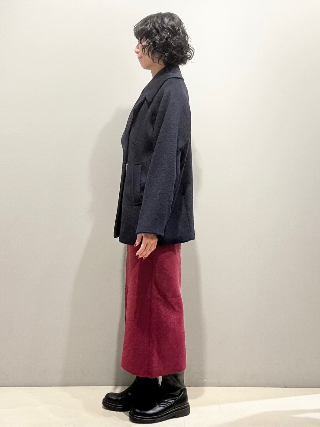 naoさんの「OPAQUE.CLIP｜カシミヤブレンドウールミドルピーコート」を使ったコーディネート