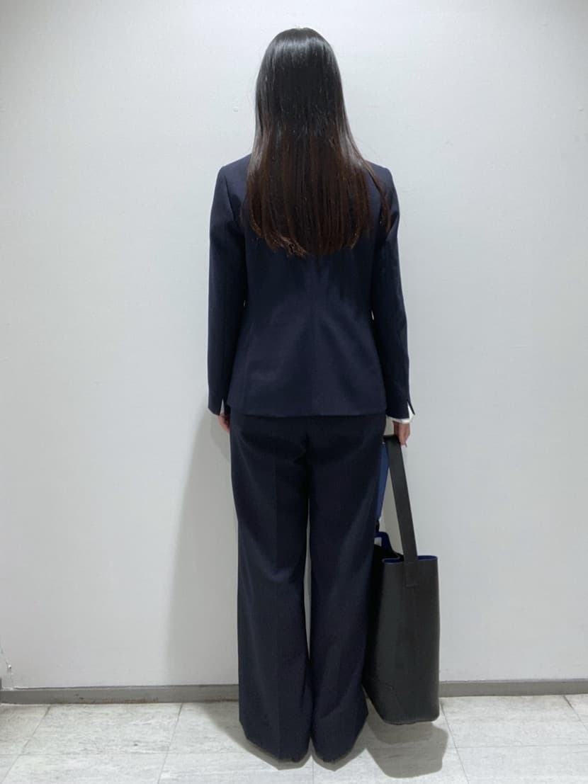 meiさんの「INDIVI｜【洗える／通勤／スーツ】メランジストレッチ ノーカラージャケット」を使ったコーディネート
