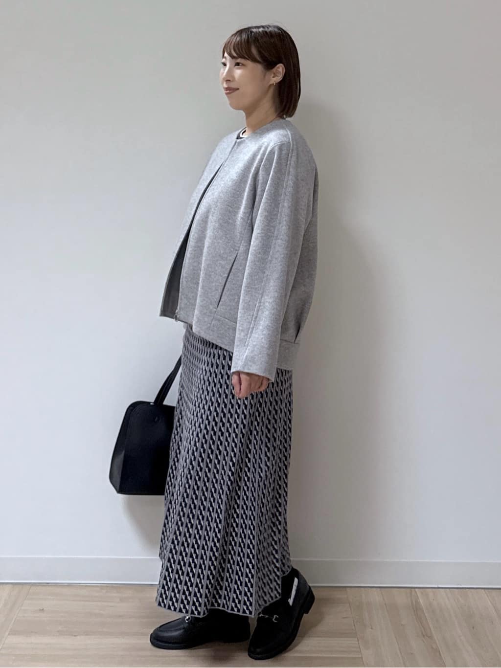 amiさんの「Reflect｜【ゆったりシルエット】ジャージメルトンコクーンジャケット」を使ったコーディネート