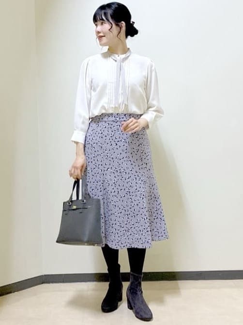  beni_gingerさんの「Reflect｜【配色ボウタイ付き】八分袖ジョーゼットブラウス」を使ったコーディネート