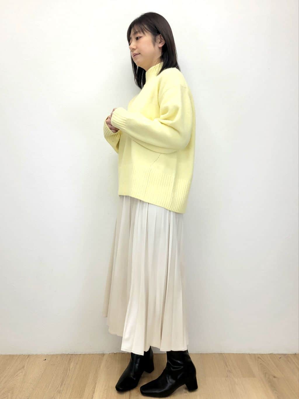 LISAさんの「OPAQUE.CLIP｜ふわふわハイネックニット【洗濯機OK】」を使ったコーディネート