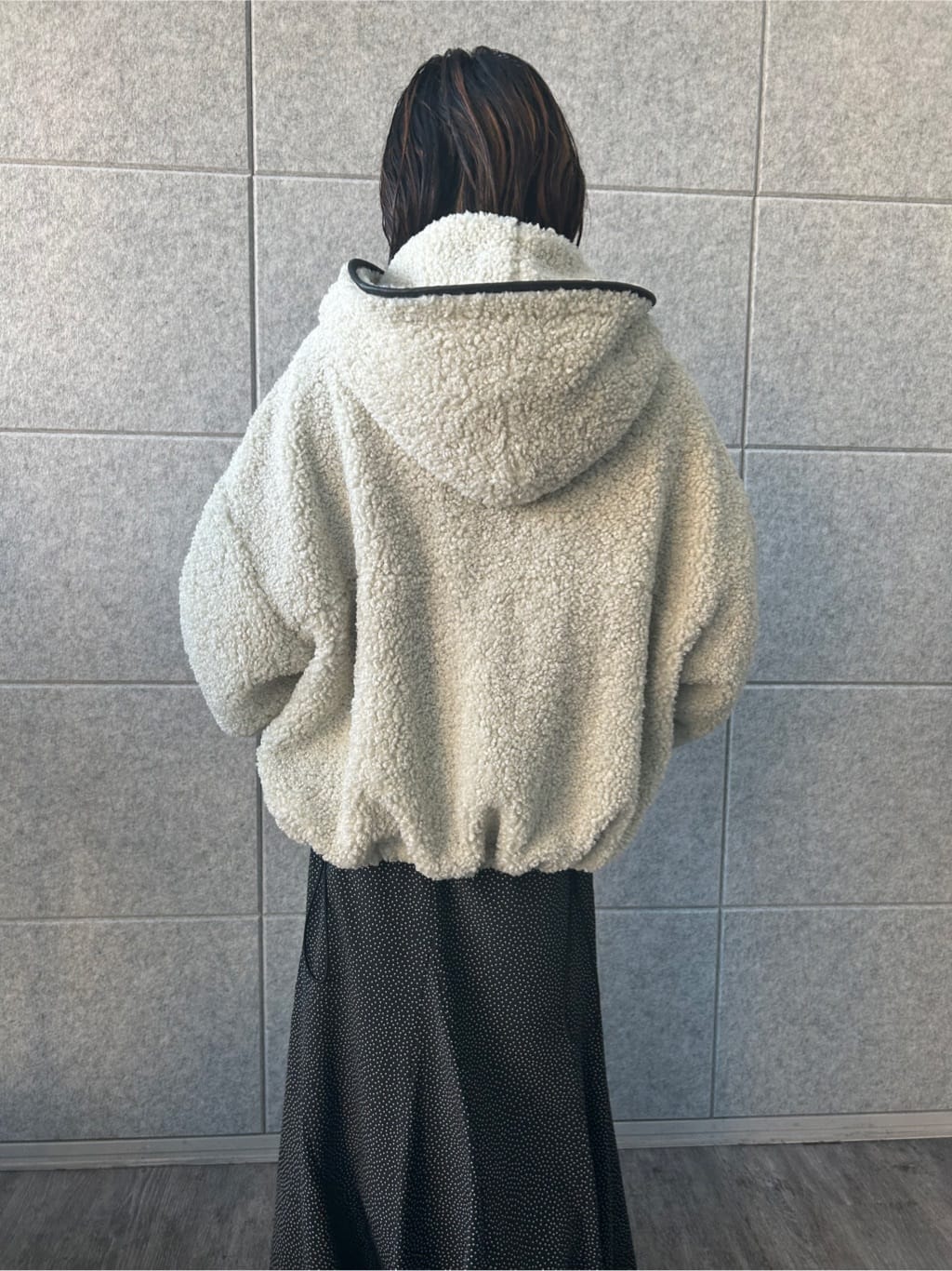 yukoさんの「CODE A｜boa hoodie blouson」を使ったコーディネート