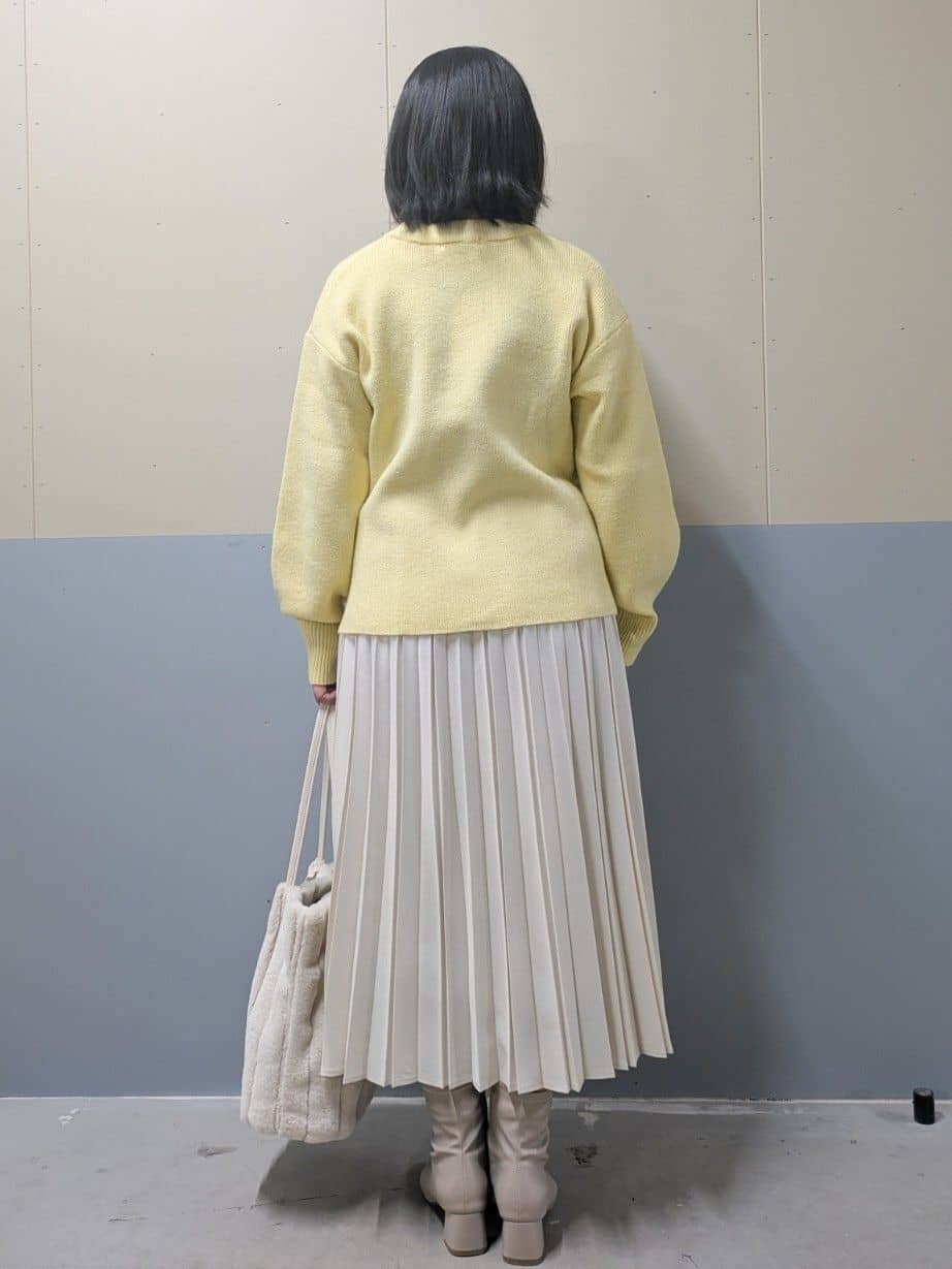 ゆきさんの「OPAQUE.CLIP｜モックネックボクシーラメニット【洗濯機OK】《7col》」を使ったコーディネート
