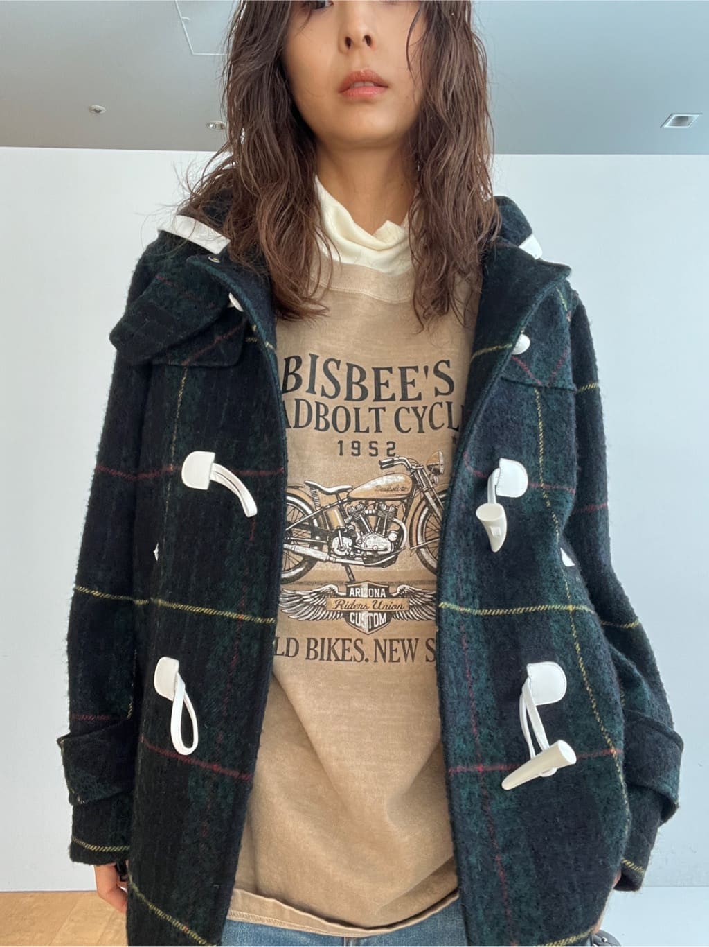 misaさんの「DRESSTERIOR｜【インナー使いに最適/しっとり暖かな吸湿発熱素材】タートルネックプルオーバー」を使ったコーディネート
