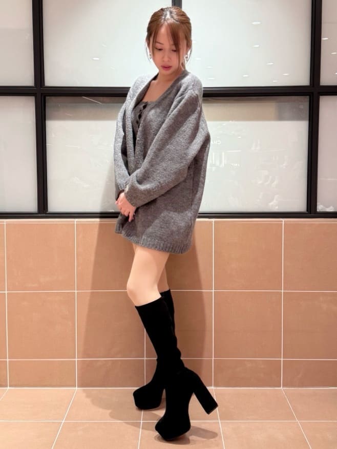 MIRINAさんの「ESPERANZA｜【ラク盛り/約12cm】ラク盛り厚底ロングブーツ」を使ったコーディネート