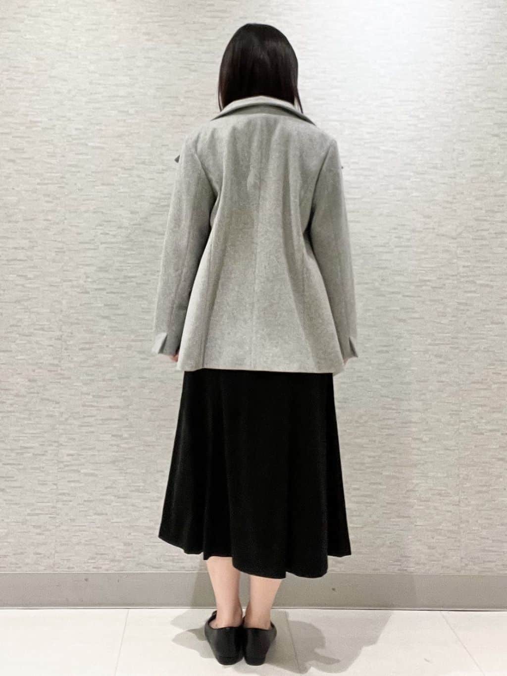 marikoさんの「Reflect｜【SS-4Lサイズ／衿が顔に当たらない◎】スタンドネックミドルコート」を使ったコーディネート
