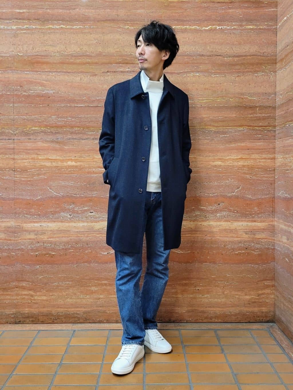 piroyaさんの「TAKEO KIKUCHI｜カシミヤブレンド ビーバー調ステンカラーコート」を使ったコーディネート
