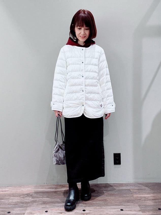 Satoさんの「Dessin｜【撥水・2WAY】ミュラーダウンコートミドル丈」を使ったコーディネート