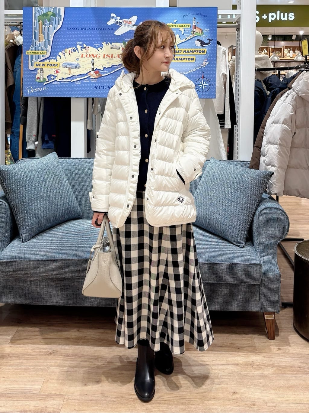 yuinaさんの「Dessin｜【撥水・2WAY】ミュラーダウンコートミドル丈」を使ったコーディネート