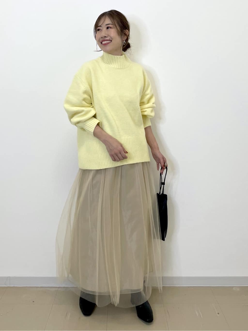 Akiさんの「OPAQUE.CLIP｜ふわふわハイネックニット【洗濯機OK】」を使ったコーディネート
