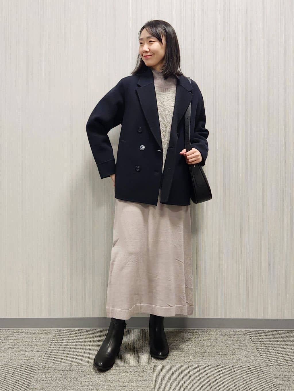 naraさんの「Dessin｜【洗える】ウール混リバーメルトンコート」を使ったコーディネート