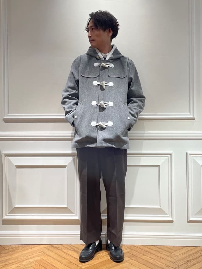 橋本さんの「DRESSTERIOR｜◆グレー メルトンダッフルジャケット」を使ったコーディネート