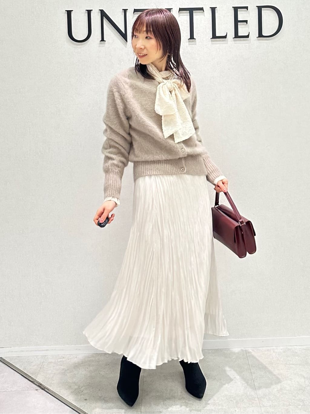 Miwaさんの「UNTITLED｜【日本製／通勤／フォーマル】カシミヤ混ノーカラーコート」を使ったコーディネート
