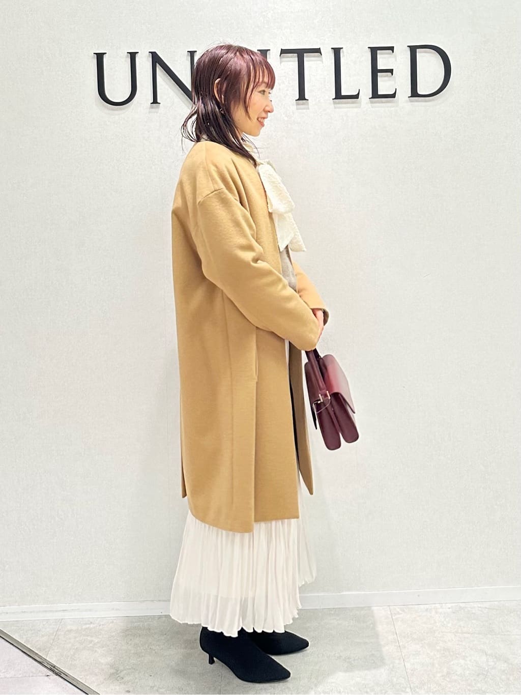 Miwaさんの「UNTITLED｜【日本製／通勤／フォーマル】カシミヤ混ノーカラーコート」を使ったコーディネート