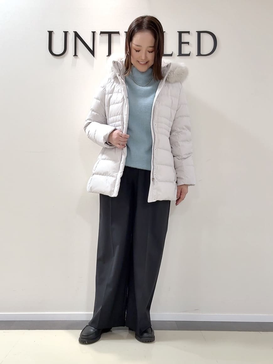 YUIさんの「UNTITLED｜【はっ水機能/フード取り外し可】ミディダウンコート」を使ったコーディネート