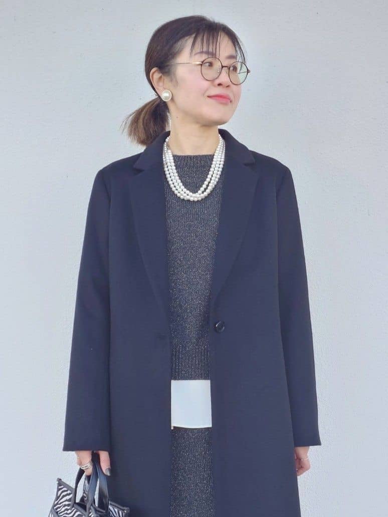 MUTSUKOさんの「UNTITLED｜【スタイリッシュ／オンオフ兼用】ウールチェスターコート」を使ったコーディネート