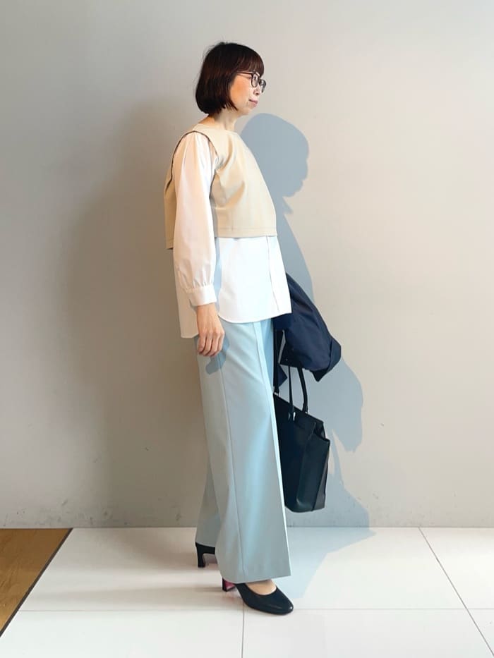 murayamaさんの「INDIVI｜【新作褒められパンツ】快温ワイドパンツ」を使ったコーディネート