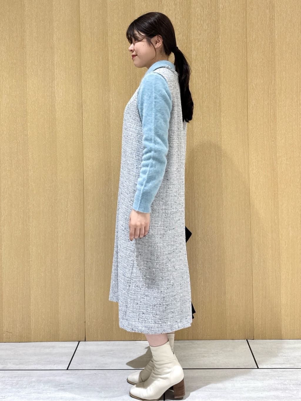 nanaさんの「UNTITLED｜【ふわふわニット/オンオフ使える】フォックスカシミヤ衿付きカーディガン」を使ったコーディネート