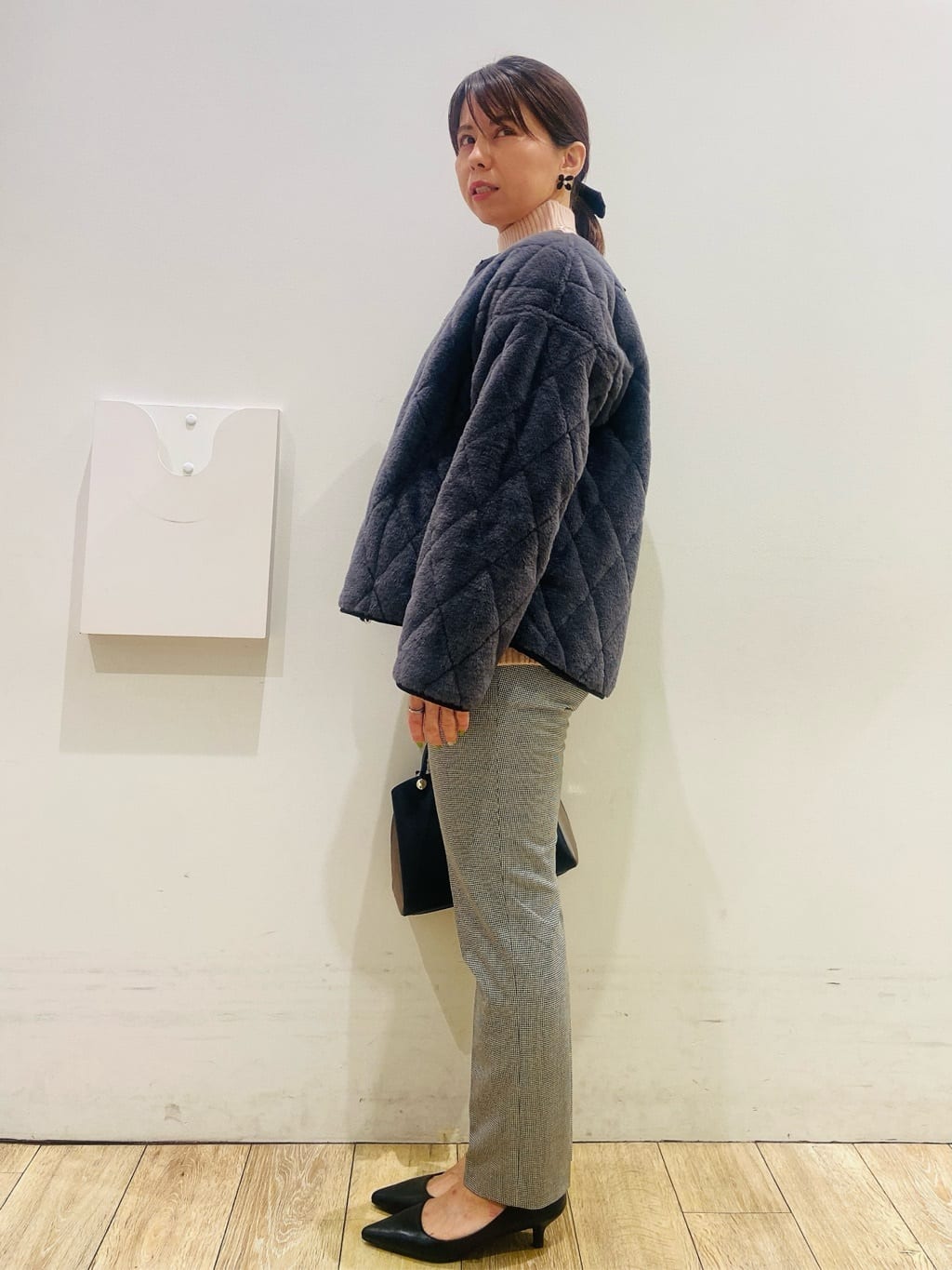 YUKOさんの「index｜選べる2丈 ハイネックカラーミックスラメニット【洗濯機OK】」を使ったコーディネート
