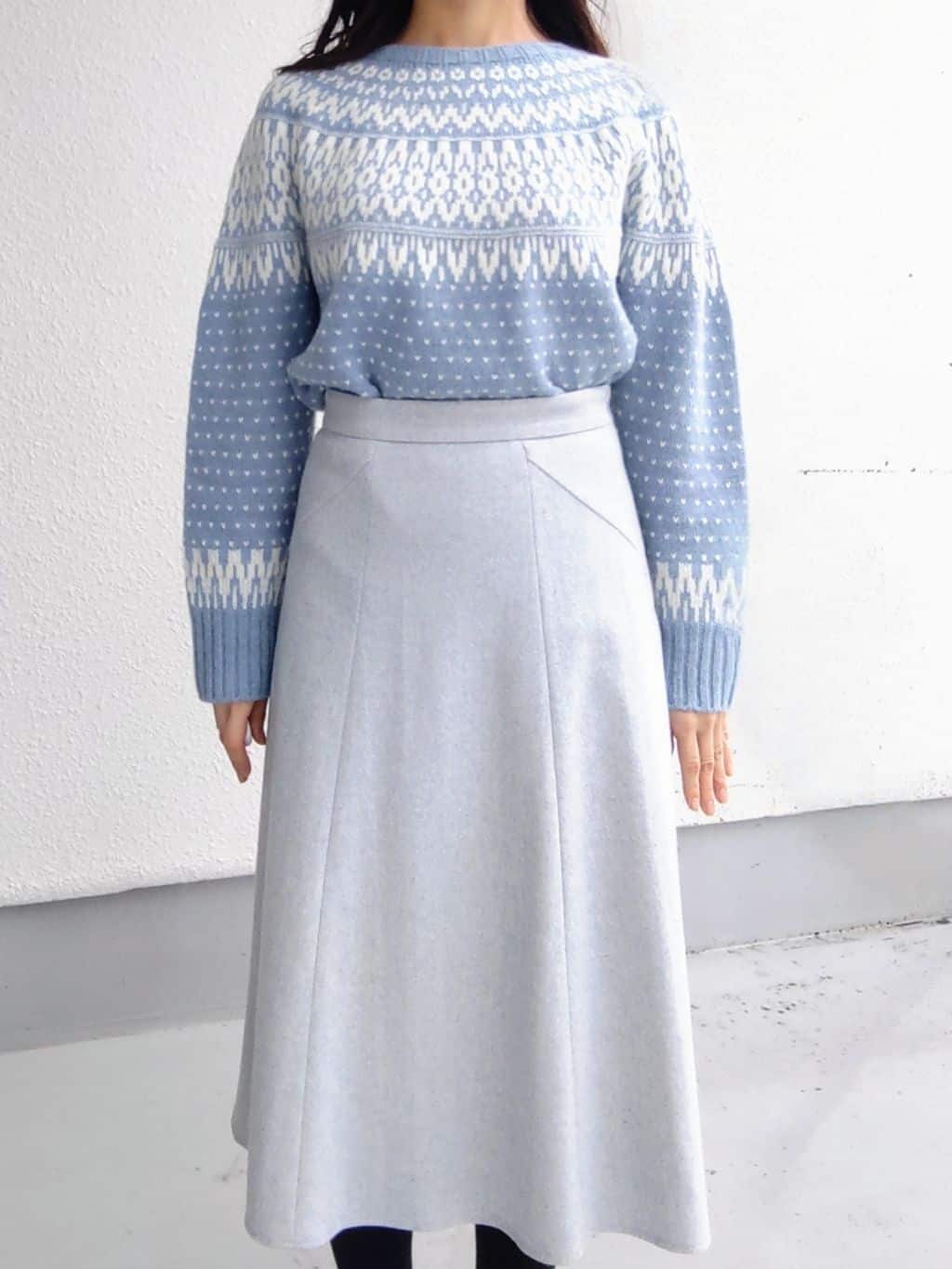 keinaさんの「SunaUna｜【ラメ混】ノルディック風ジャカード柄ニット」を使ったコーディネート