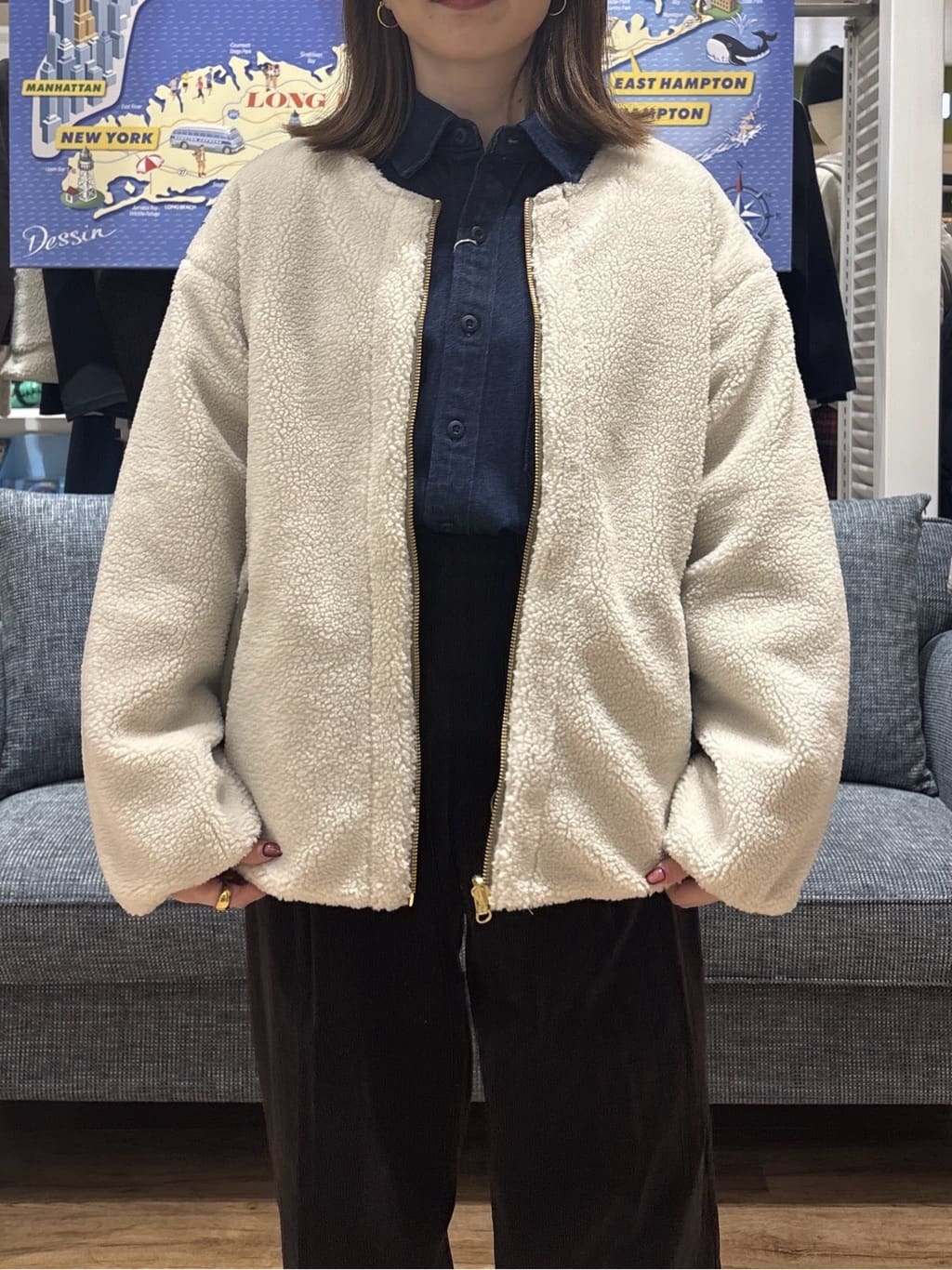 risaさんの「Dessin｜【2WAY】リバーシブルタフタボアアウター」を使ったコーディネート
