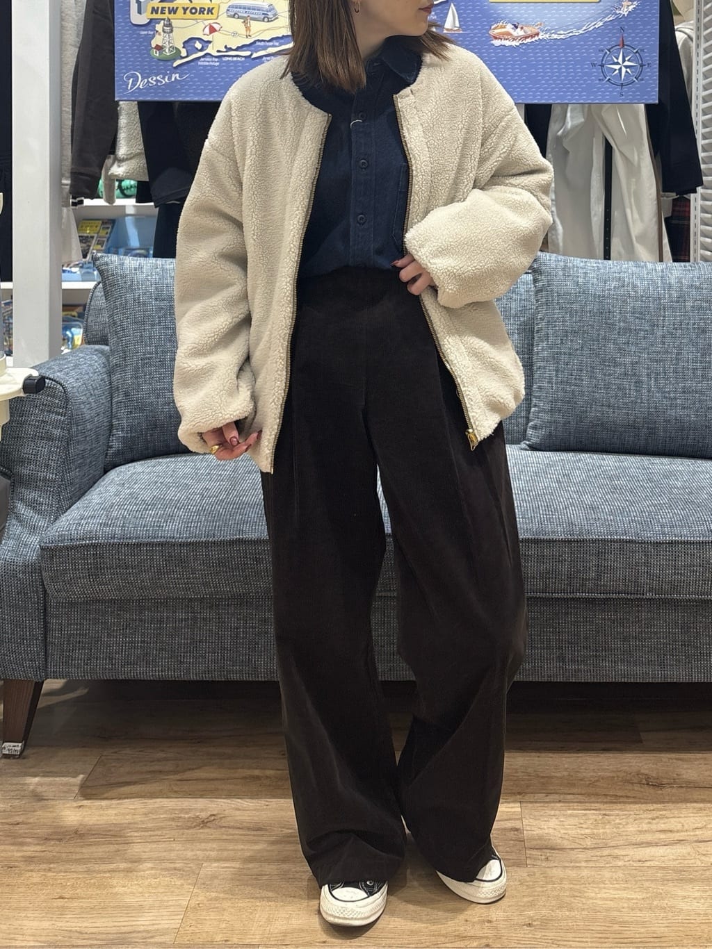 risaさんの「Dessin｜【2WAY】リバーシブルタフタボアアウター」を使ったコーディネート