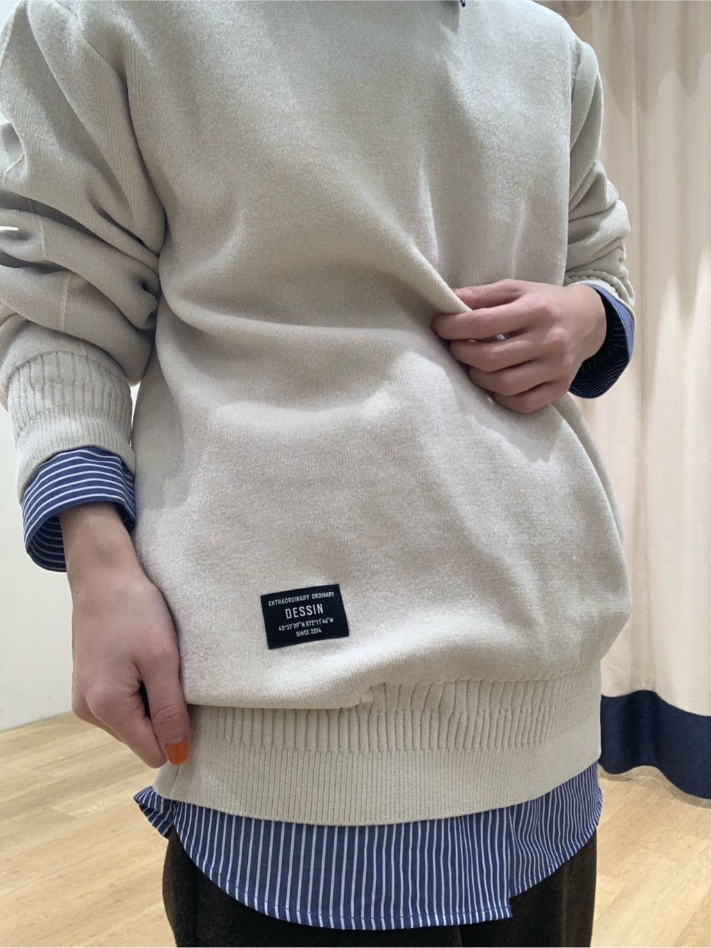 IMARIさんの「Dessin｜【洗える】刺繍ロゴ入りオーバーシャツ」を使ったコーディネート