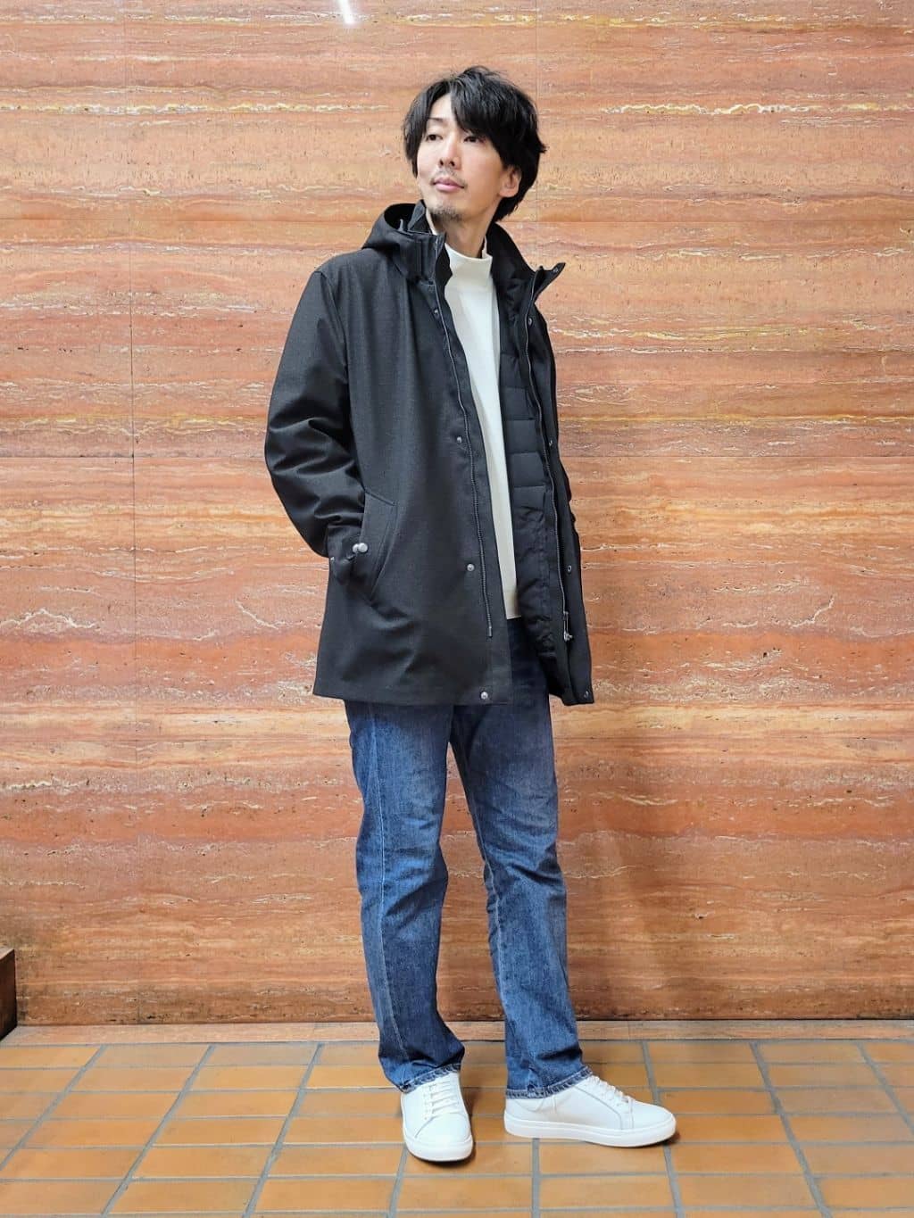 piroyaさんの「TAKEO KIKUCHI｜【3WAY】ドビー ダウンライナー付ブルゾン」を使ったコーディネート