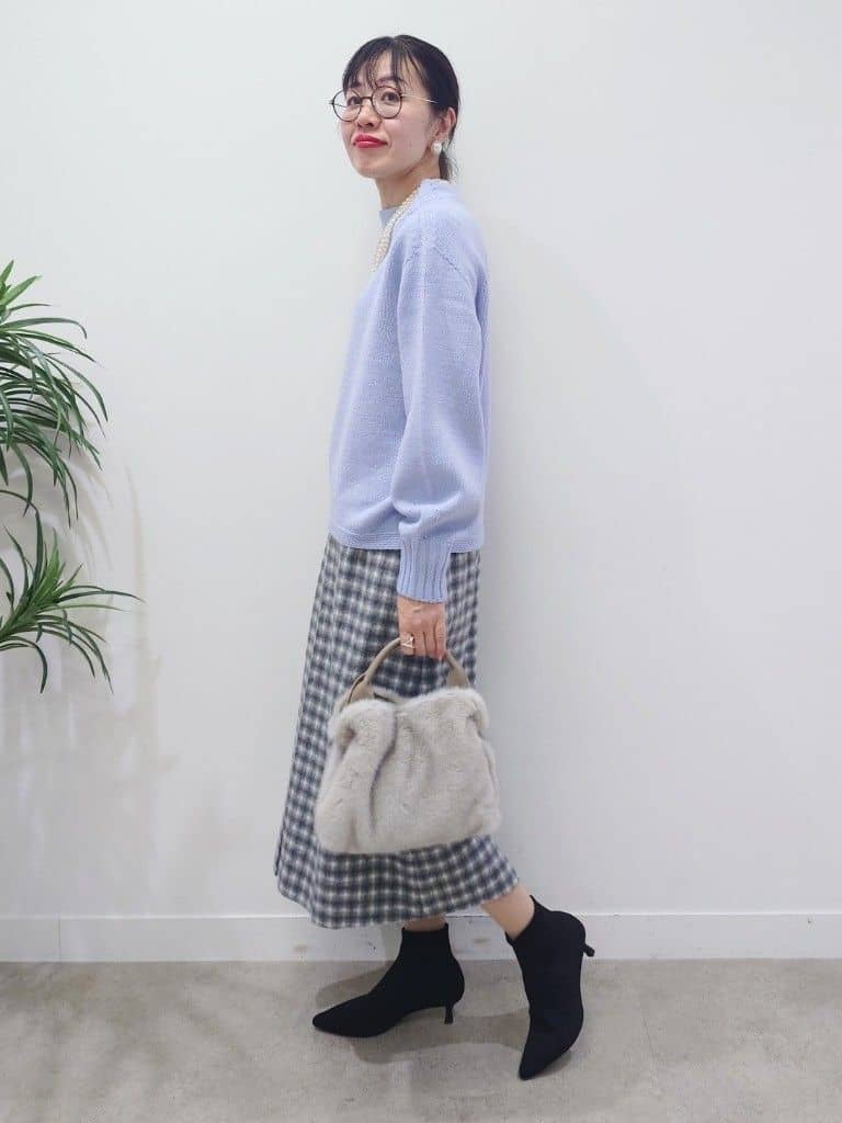 MUTSUKOさんの「UNTITLED｜【洗える】スポンディッシュ ボトルネックニット」を使ったコーディネート