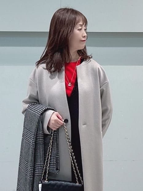 makiさんの「UNTITLED｜【アンサンブル可/洗える/ウール100%】クルーネックウールニット」を使ったコーディネート
