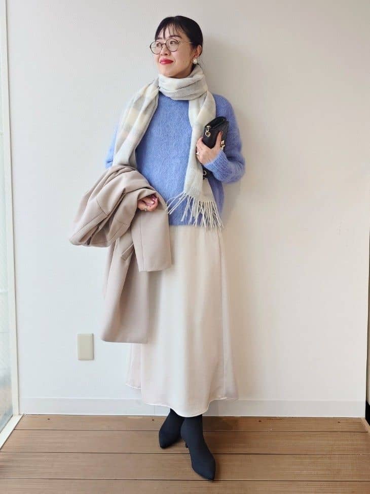 MUTSUKOさんの「UNTITLED｜【ゆったり】アルパカ混シャギーニット」を使ったコーディネート