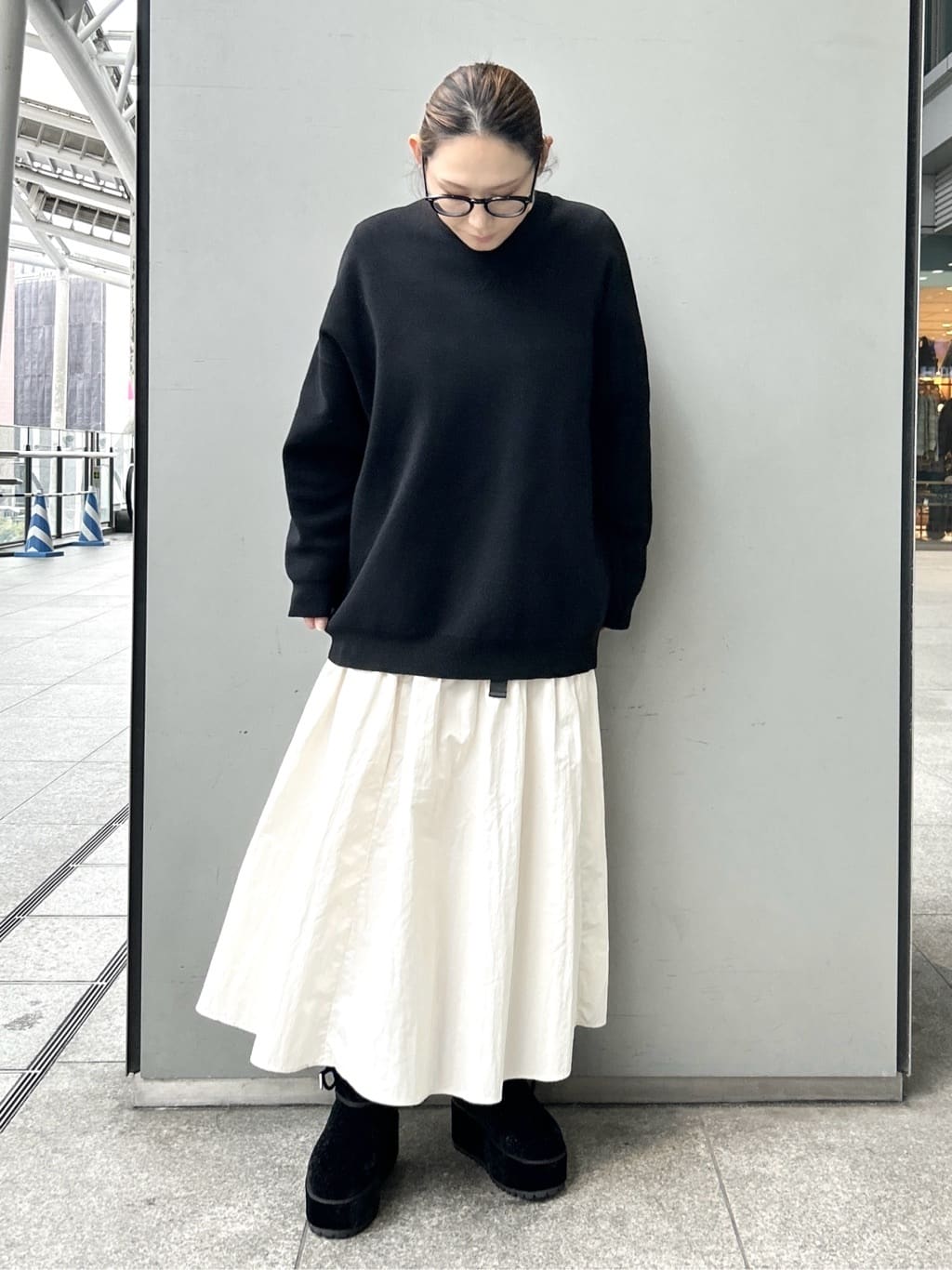 machikoさんの「ESPERANZA｜【EC先行販売】厚底レースアップリボンフェイクムートンブーツ」を使ったコーディネート