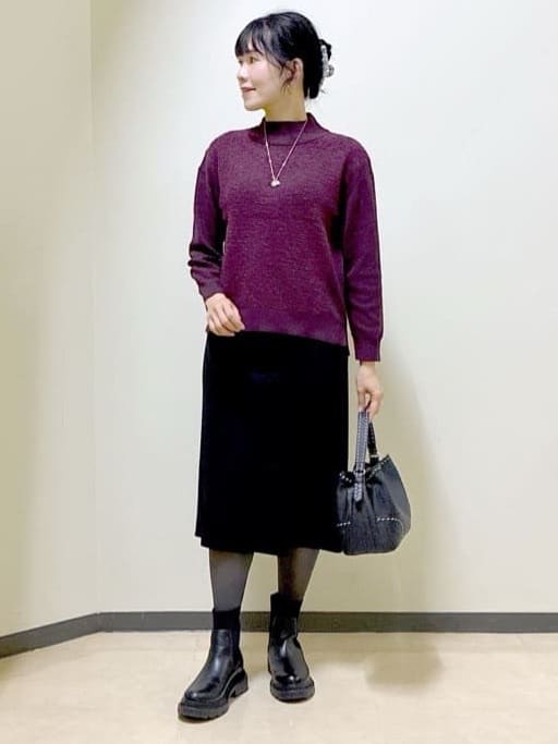  beni_gingerさんの「Reflect｜アーガイル柄ハイネックニット」を使ったコーディネート