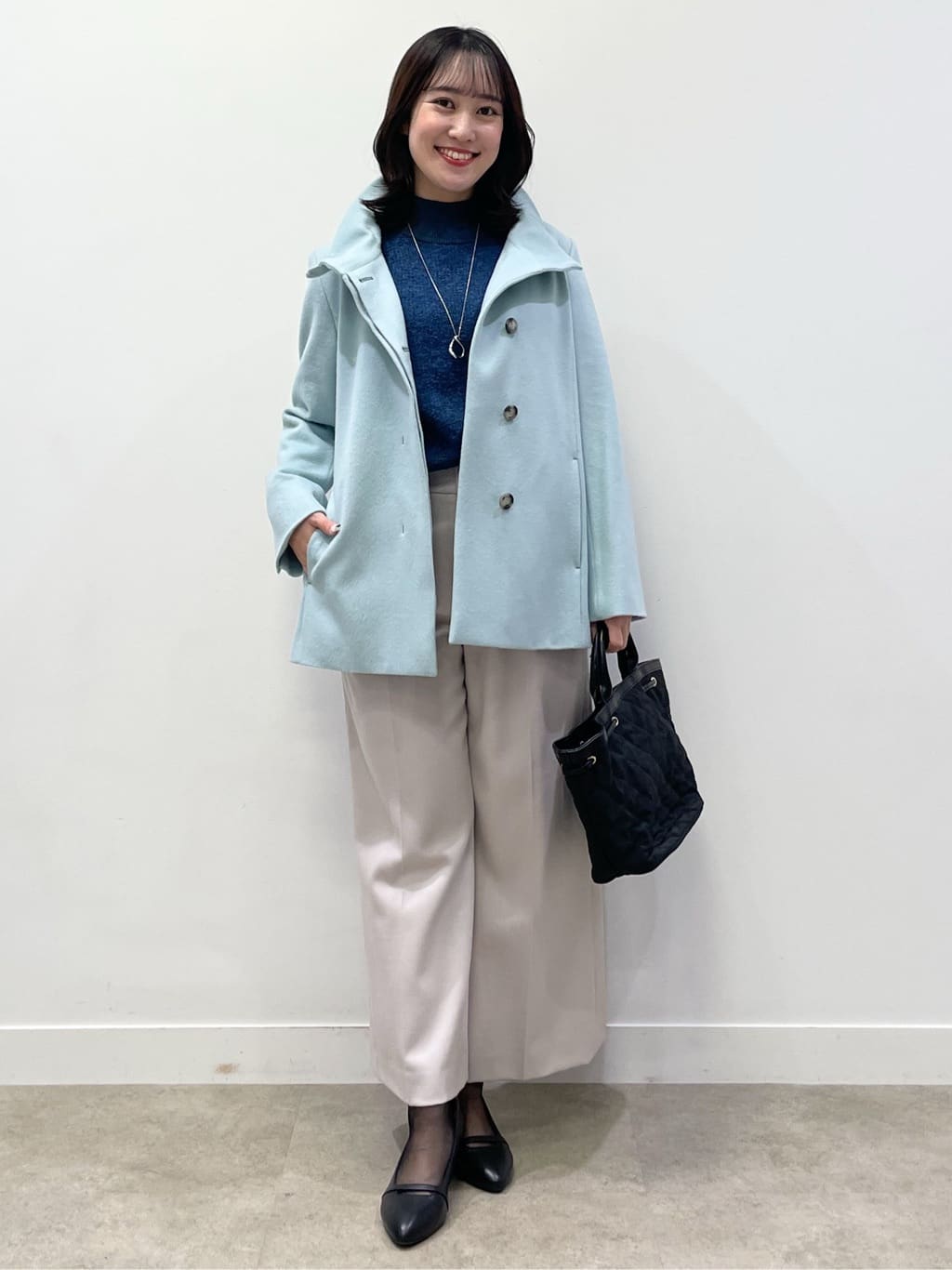 yukariさんの「Reflect｜【SS-4Lサイズ／衿が顔に当たらない◎】スタンドネックミドルコート」を使ったコーディネート