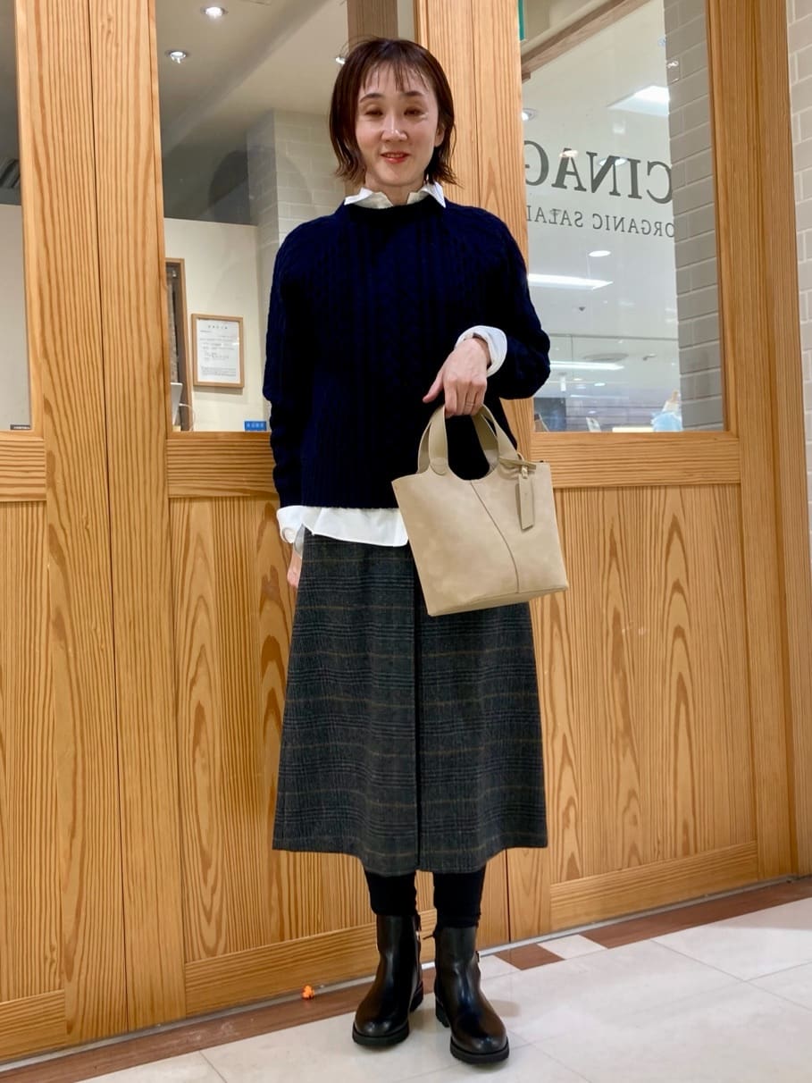 ゆうさんの「UNTITLED｜【洗える】スポンディッシュ ケーブル柄ニット」を使ったコーディネート
