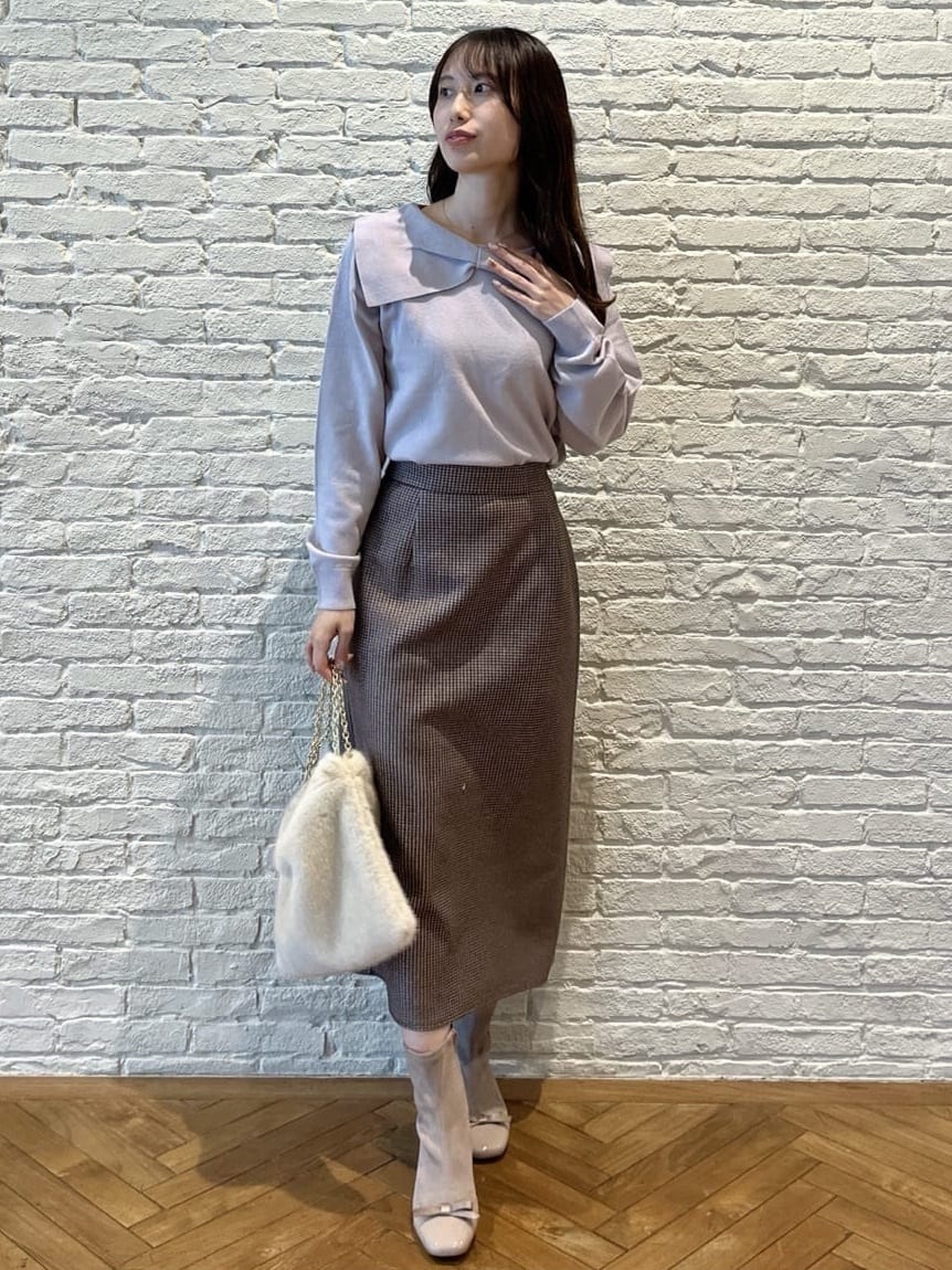 はばさんの「Couture brooch｜リボンカラーデザインニット」を使ったコーディネート