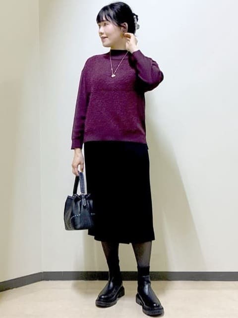  beni_gingerさんの「Reflect｜アーガイル柄ハイネックニット」を使ったコーディネート