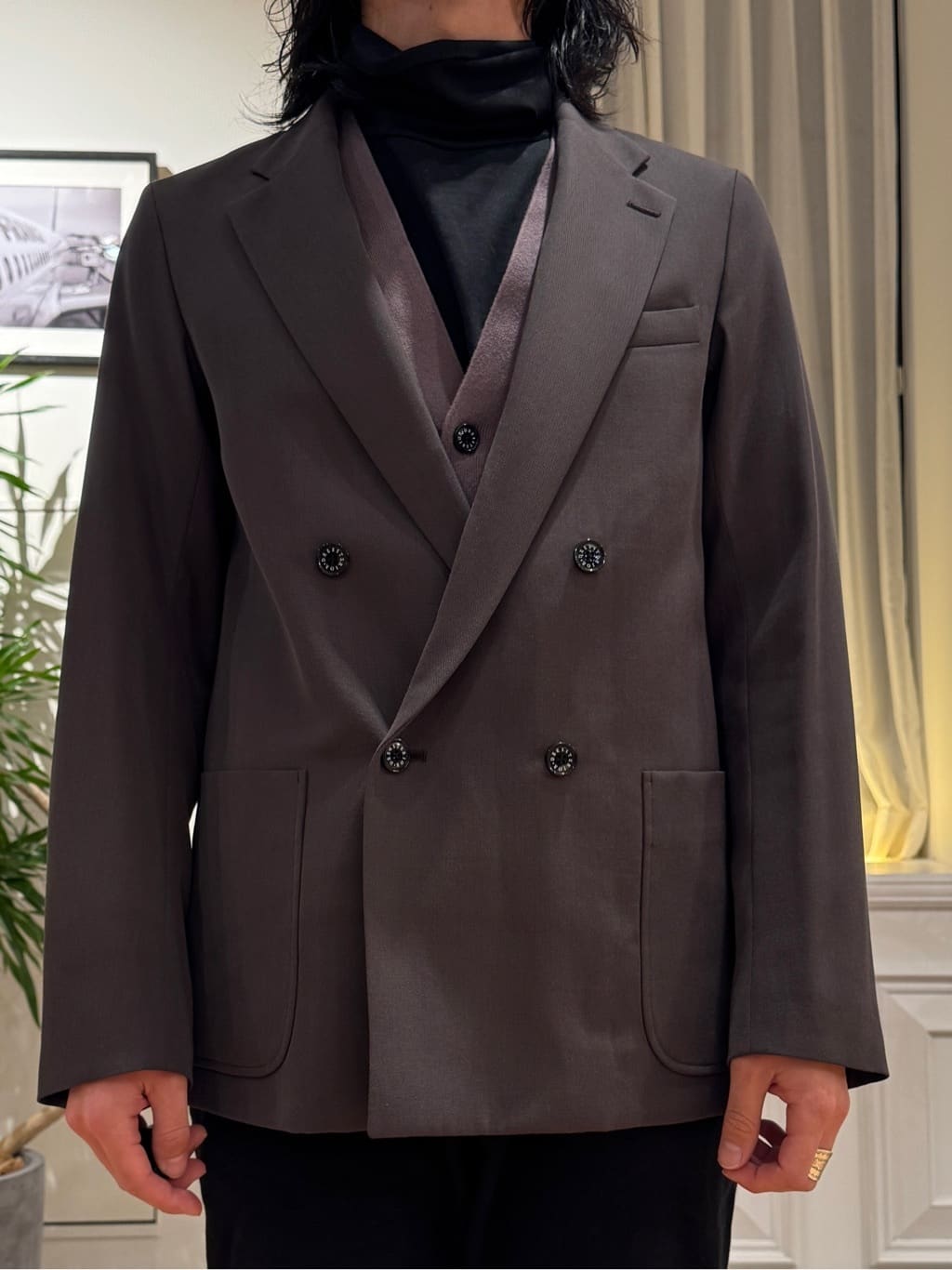 kawarataniさんの「DRESSTERIOR｜◆【セットアップ可】クリアーカルゼ コンフォータブル ダブルジャケット」を使ったコーディネート