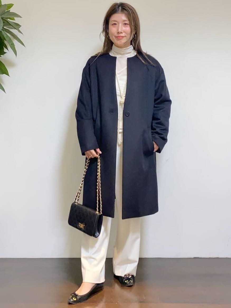 tomoさんの「UNTITLED｜【ハイネック/レイヤード/重ね着におすすめ】トリコットベロア シアーインナー」を使ったコーディネート