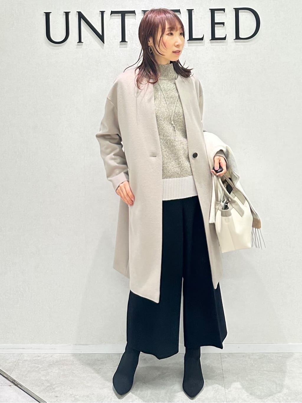 Miwaさんの「UNTITLED｜【8色展開/洗える】ウールカシミヤ ハイネックニット」を使ったコーディネート