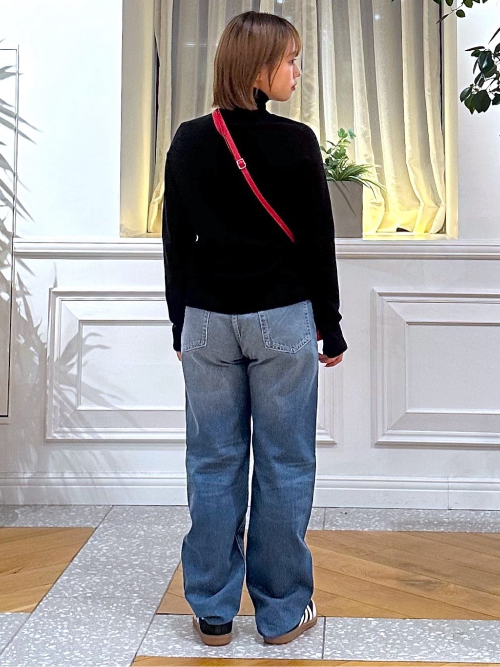 なべこさんの「DRESSTERIOR｜【ウォッシャブル】テーパードコンフォートデニム」を使ったコーディネート