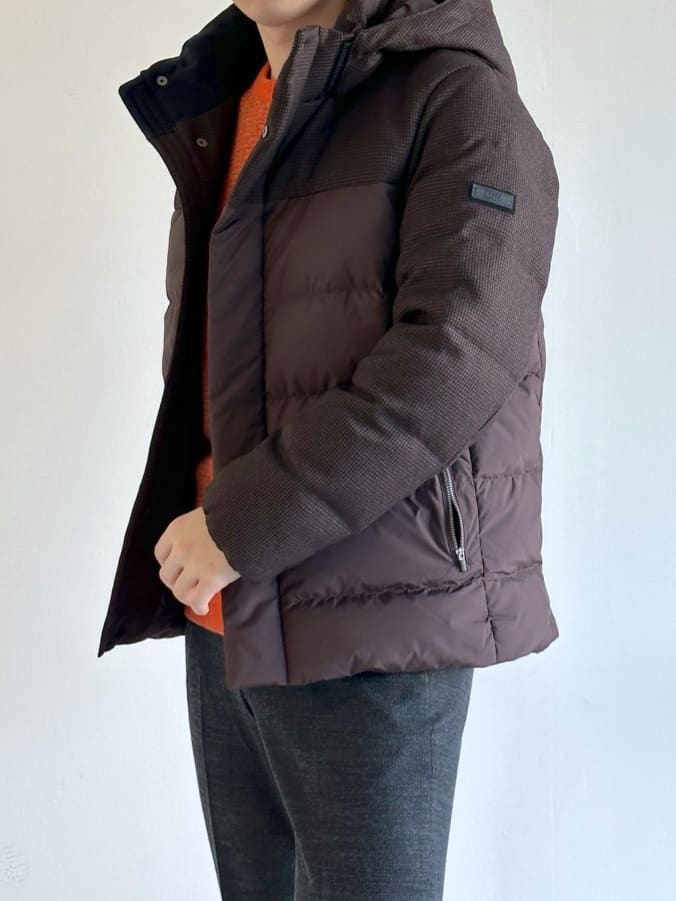 イッシーさんの「TAKEO KIKUCHI｜カラーコンビ ダウンブルゾン」を使ったコーディネート