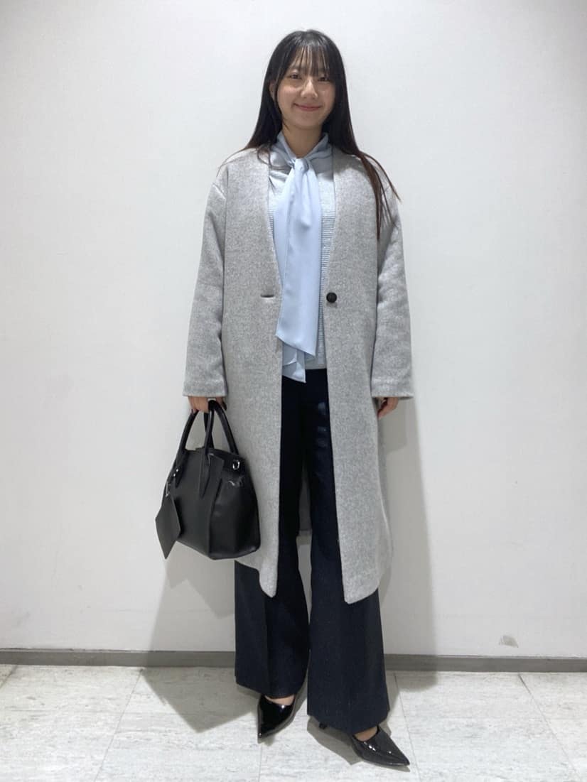 meiさんの「INDIVI｜【洗える】ジョーゼットボウタイブラウス」を使ったコーディネート