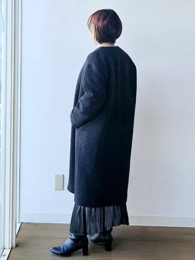 やじまさんの「UNTITLED｜【軽量／ウール混】ライトフォルム ロングコート」を使ったコーディネート